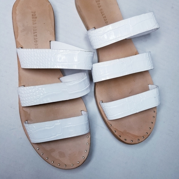 Freda Salvador | Iris White Crocodile Sandals 9 - Picture 5 of 10